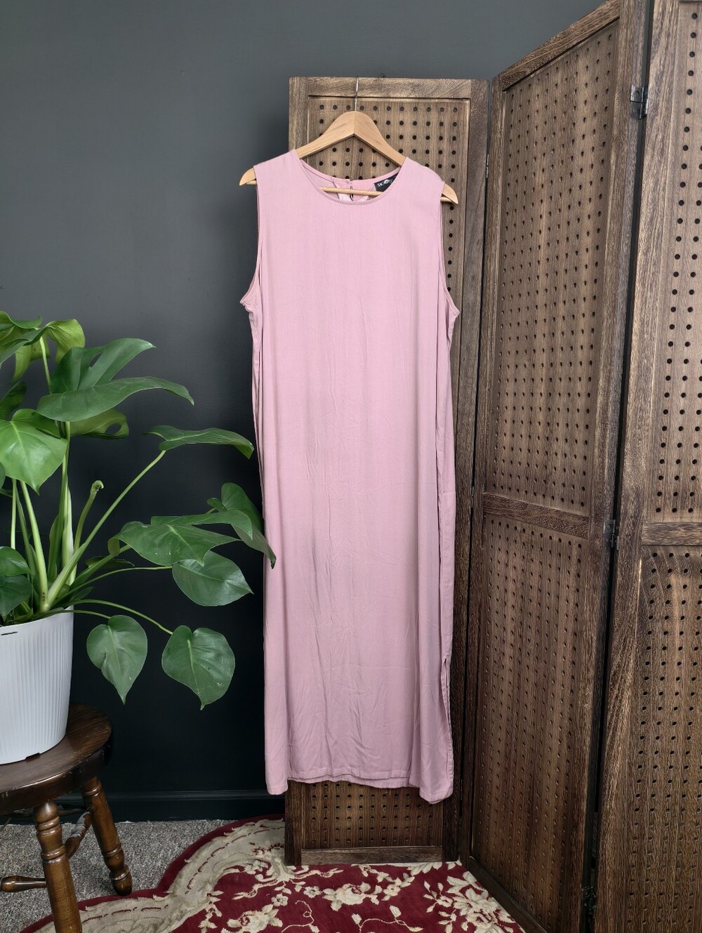 Vintage Sag Harbor Dusty Pink Sleeveless Maxi Dress Sundress